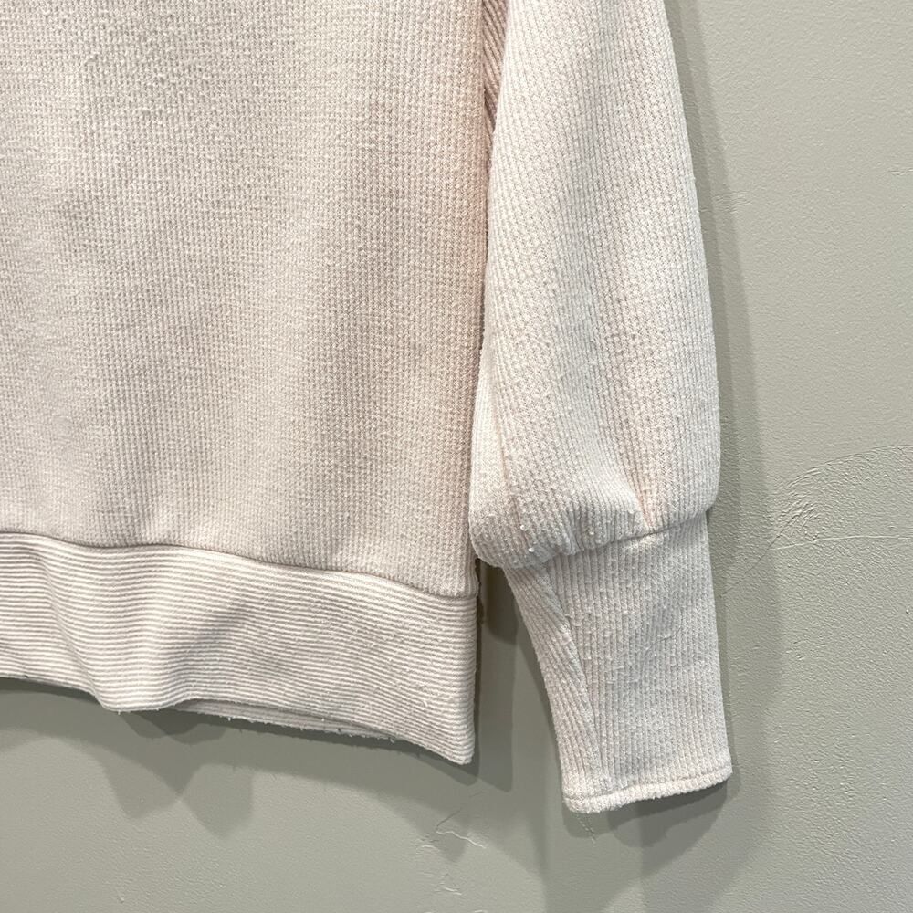 Madewell Ottoman Rib Cardigan Top Bleached Linen - Size: XS - Picture 6 of 10
